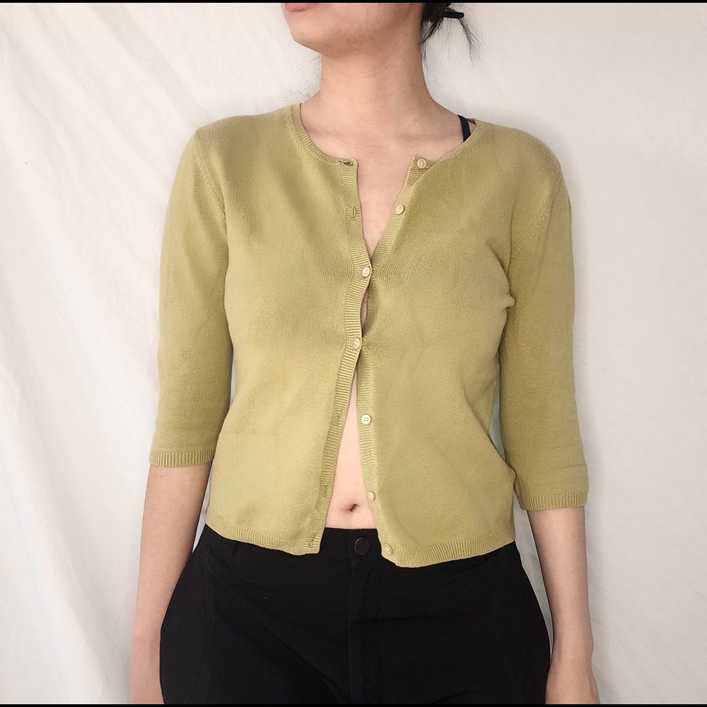 Banana Republic muted green cardigan